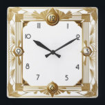 Art Deco Square Wall Clock<br><div class="desc">Great clock design. You will love it like others. Be free to use this design for other product you like or to customise and add your text. Follow me for more. Thank you. Have a nice day.</div>