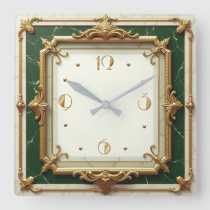Art Deco Square Wall Clock