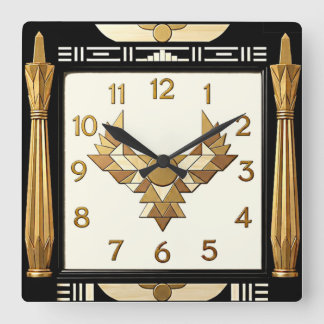 Art Deco Square Wall Clock
