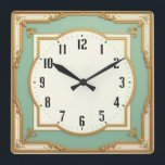 Art Deco Square Wall Clock<br><div class="desc">Great clock design. You will love it like others. Be free to use this design for other product you like or to customise and add your text. Follow me for more. Thank you. Have a nice day.</div>