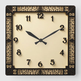 Art Deco Square Wall Clock