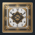 Art Deco Square Wall Clock<br><div class="desc">Great clock design. You will love it like others. Be free to use this design for other product you like or to customise and add your text. Follow me for more. Thank you. Have a nice day.</div>