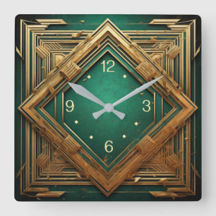 Art Deco Square Wall Clock