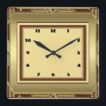 Art Deco Square Wall Clock<br><div class="desc">Great  design. You will love it like others. Be free to use this design and to add your text. Follow me for more. Thank you. Have a nice day.</div>