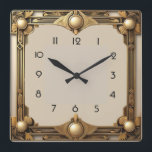 Art Deco Square Wall Clock<br><div class="desc">Great clock design. You will love it like others. Be free to use this design for other product you like or to customise and add your text. Follow me for more. Thank you. Have a nice day.</div>