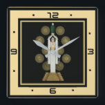 Art Deco Square Wall Clock<br><div class="desc">Great Art Deco clock design. You will love it like others. Be free to use this design for other product you like or to customise and add your text. Follow me for more. Thank you. Have a nice day.</div>