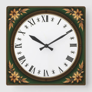 Art Deco Square Wall Clock