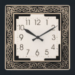 Art Deco Square Wall Clock<br><div class="desc">Great  design. You will love it like others. Be free to use this design and to add your text. Follow me for more. Thank you. Have a nice day.</div>