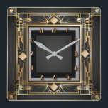 Art Deco Square Wall Clock<br><div class="desc">Great clock design. You will love it like others. Be free to use this design for other product you like or to customise and add your text. Follow me for more. Thank you. Have a nice day.</div>