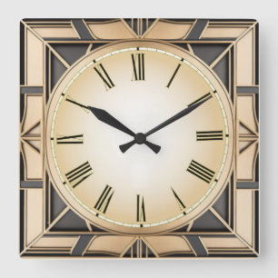 Art Deco Square Wall Clock
