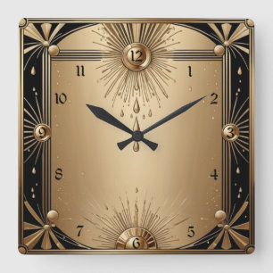Art Deco Square Wall Clock