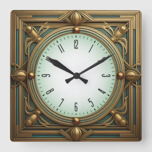 Art Deco Square Wall Clock