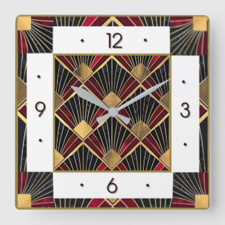 Art Deco Square Wall Clock