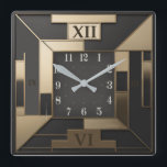 Art Deco Square Wall Clock<br><div class="desc">Great clock design. You will love it like others. Be free to use this design for other product you like or to customise and add your text. Follow me for more. Thank you. Have a nice day.</div>