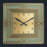 Art Deco Square Wall Clock<br><div class="desc">Great clock design. You will love it like others. Be free to use this design for other product you like or to customise and add your text. Follow me for more. Thank you. Have a nice day.</div>