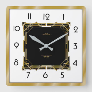 Art Deco Square Wall Clock