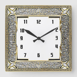 Art Deco Square Wall Clock