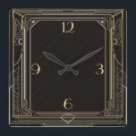 Art Deco Square Wall Clock<br><div class="desc">Art Deco It's time to show off your favorite art, photos, and text with a custom round wall clock from Zazzle. Featured in two sizes, this wall clock is vibrantly printed with AcryliPrint®HD process to ensure the highest quality display of any content. Order this custom round wall clock for your...</div>