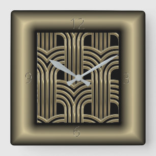 Art Deco Square Wall Clock