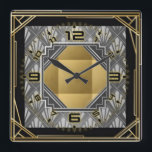 Art Deco Square Wall Clock<br><div class="desc">Great and high quality design. You will love it like others. Be free to use this design for other product you like or to add your text. Thank you.</div>