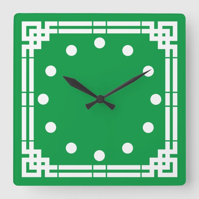 Art Deco Square Wall Clock (Front)