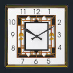 Art Deco Square Wall Clock<br><div class="desc">Great clock design. You will love it like others. Be free to use this design for other product you like or to customise and add your text. Follow me for more. Thank you. Have a nice day.</div>
