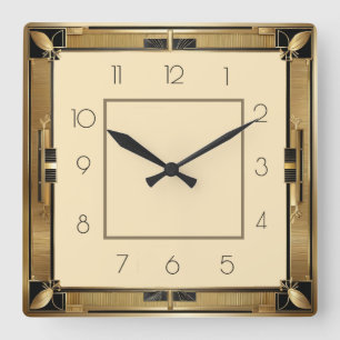 Art Deco Square Wall Clock