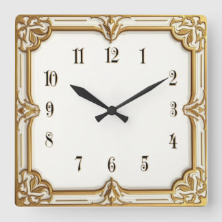 Art Deco Square Wall Clock