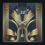 Art Deco Square Wall Clock<br><div class="desc">Great clock design. You will love it like others. Be free to use this design for other product you like or to customise and add your text. Follow me for more. Thank you. Have a nice day.</div>