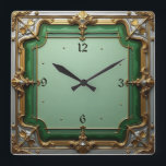 Art Deco  Square Wall Clock<br><div class="desc">Great clock design. You will love it like others. Be free to use this design for other product you like or to customise and add your text. Follow me for more. Thank you. Have a  nice day.</div>