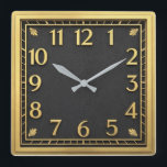 Art Deco Square Wall Clock<br><div class="desc">Great clock design. You will love it like others. Be free to use this design for other product you like or to customize and add your text. Follow me for more. Thank you. Have a nice day.</div>
