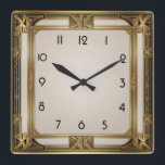 Art Deco Square Wall Clock<br><div class="desc">Great clock design. You will love it like others. Be free to use this design for other product you like or to customise and add your text. Follow me for more. Thank you. Have a nice day.</div>