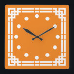 Art Deco Square Wall Clock<br><div class="desc">Art Deco style clock. Background color can be changed.</div>