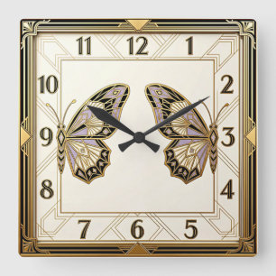 Art Deco Square Wall Clock