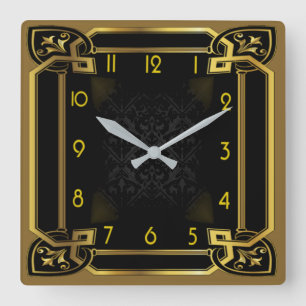 Art Deco Square Wall Clock