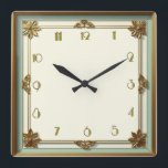 Art Deco Square Wall Clock<br><div class="desc">Great clock design. You will love it like others. Be free to use this design for other product you like or to customise and add your text. Follow me for more. Thank you. Have a nice day.</div>