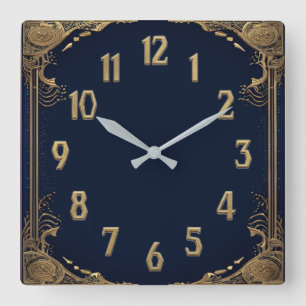 Art Deco Square Wall Clock