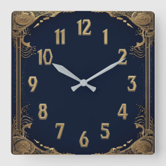 Art Deco Square Wall Clock