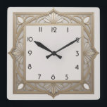 Art Deco Square Wall Clock<br><div class="desc">Great clock design. You will love it like others. Be free to use this design for other product you like or to customise and add your text. Follow me for more. Thank you. Have a nice day.</div>