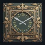 Art Deco Square Wall Clock<br><div class="desc">Great clock design. You will love it like others. Be free to use this design for other product you like or to customise and add your text. Follow me for more. Thank you. Have a nice day.</div>