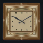 Art Deco Square Wall Clock<br><div class="desc">Great design. You will love it like others. Be free to use this design for other product or to add your text. Follow me for more. Thank you. Have a nice day.</div>