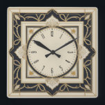 Art Deco Square Wall Clock<br><div class="desc">Great clock design. You will love it like others. Be free to use this design for other product you like or to customise and add your text. Follow me for more. Thank you. Have a nice day.</div>