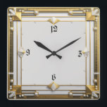 Art Deco Square Wall Clock<br><div class="desc">Great clock design. You will love it like others. Be free to use this design for other product you like or to customise and add your text. Follow me for more. Thank you. Have a nice day.</div>