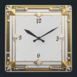Art Deco Square Wall Clock<br><div class="desc">Great clock design. You will love it like others. Be free to use this design for other product you like or to customise and add your text. Follow me for more. Thank you. Have a nice day.</div>