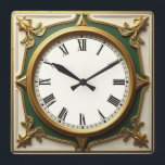 Art Deco Square Wall Clock<br><div class="desc">Great clock design. You will love it like others. Be free to use this design for other product you like or to customise and add your text. Follow me for more. Thank you. Have a nice day.</div>