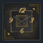 Art deco square wall clock<br><div class="desc">Great and high quality design. You will love it like others. Be free to use this design for other products you like or to add your text. Thank you.</div>