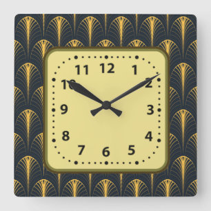 Art Deco Square Wall Clock