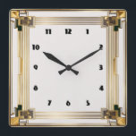 Art Deco Square Wall Clock<br><div class="desc">Great clock design. You will love it like others. Be free to use this design for other product you like or to customise and add your text. Follow me for more. Thank you. Have a nice day.</div>