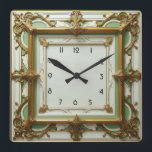 Art Deco Square Wall Clock<br><div class="desc">Great clock design. You will love it like others. Be free to use this design for other product you like or to customise and add your text. Follow me for more. Thank you. Have a nice day.</div>