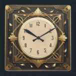 Art Deco Square Wall Clock<br><div class="desc">Great clock design. You will love it like others. Be free to use this design for other product you like or to customise and add your text. Follow me for more. Thank you. Have a nice day.</div>